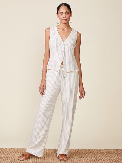 Stripe Linen Drawstring Pants
