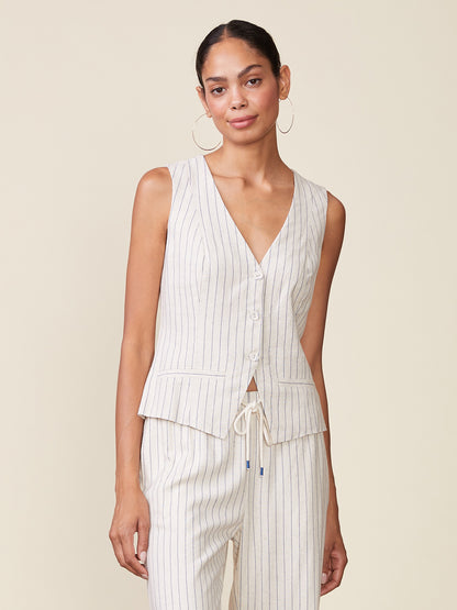 Stripe Linen Vest