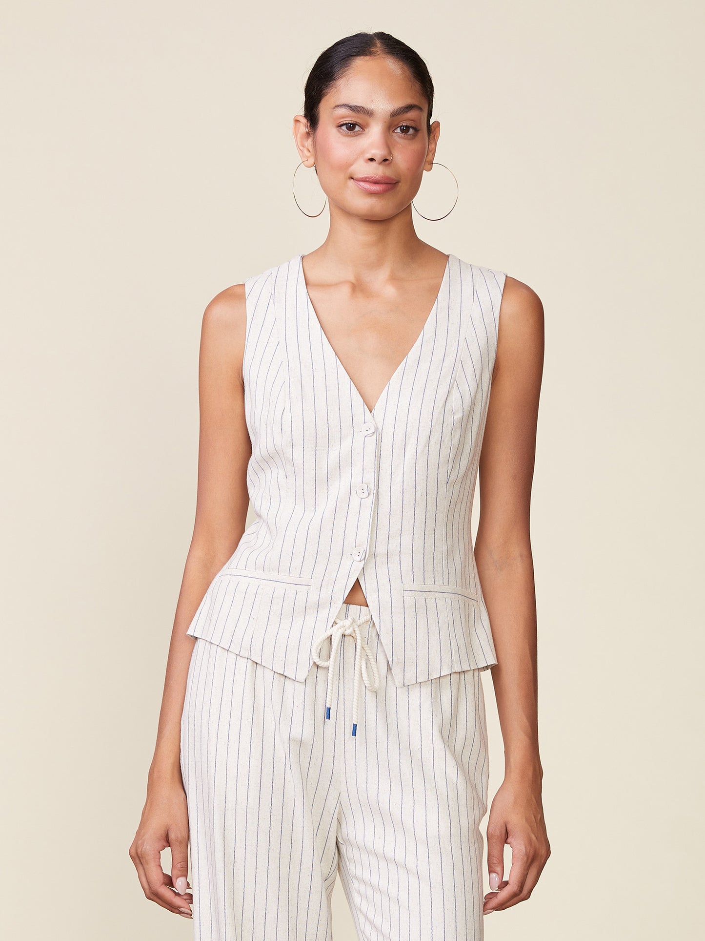 Stripe Linen Vest