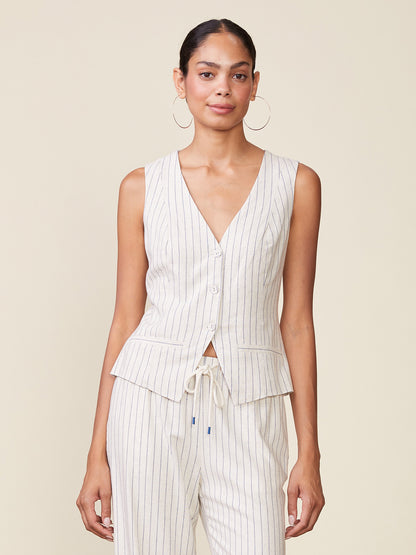 Stripe Linen Vest