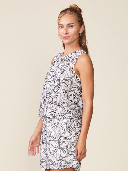 Eyelet Button Front Tank