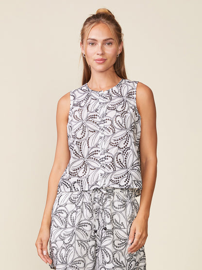 Eyelet Button Front Tank