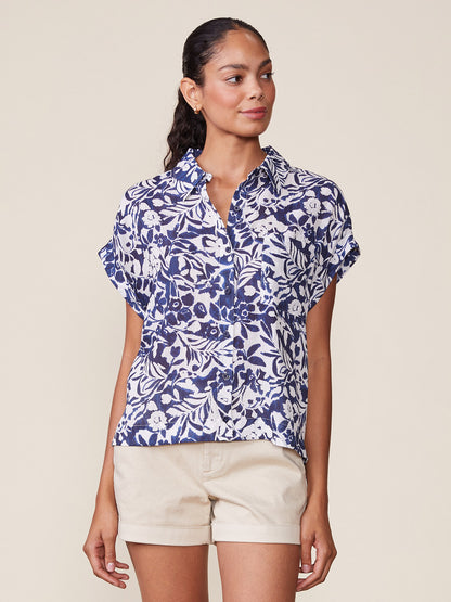 Printed Button Down Top
