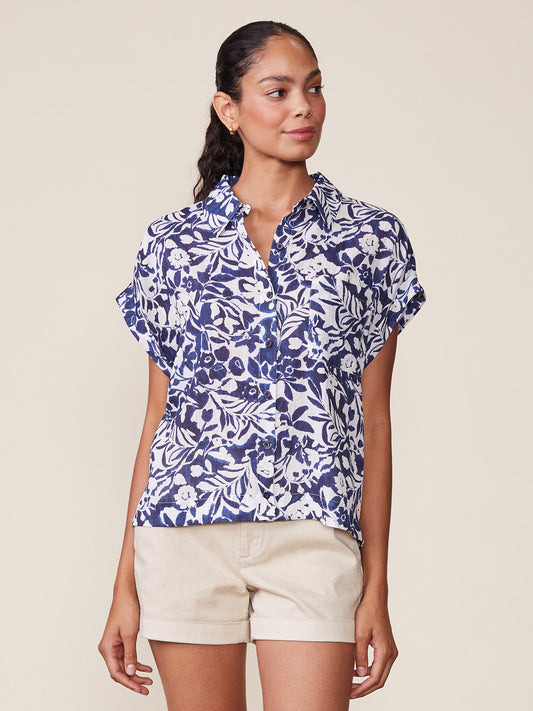 Printed Button Down Top