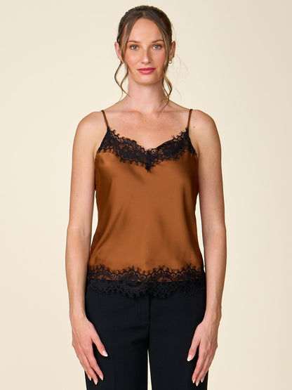 Lace Trim Satin Cami