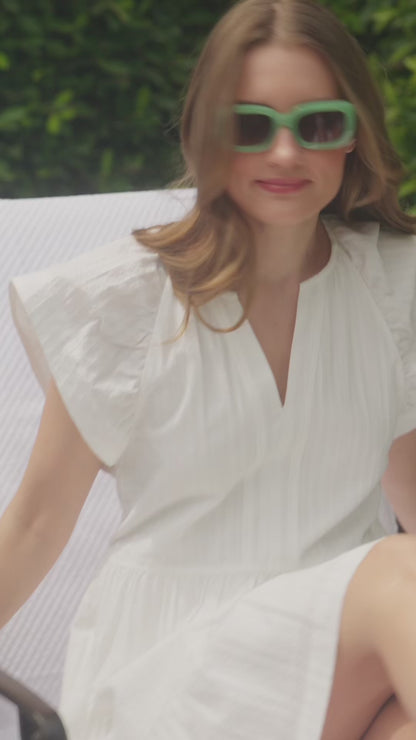 Textured Cotton Halter Dress